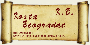 Kosta Beogradac vizit kartica